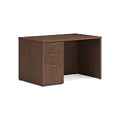 HON Mod Single Pedestal Desk Bundle, 48" x 30" x 29", Sepia Walnut (HONDS4830BBFSE1)