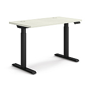 HON Coordinate Height Adjustable Desk Bundle 2-Stage, 46" x 22" x 27.75" to 47", Silver MeshBlack (HONHAT2SMBK2246)