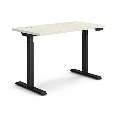 HON Coordinate Height Adjustable Desk Bundle 2-Stage, 46" x 22" x 27.75" to 47", Silver MeshBlack (HONHAT2SMBK2246)