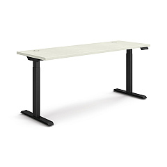 HON Coordinate Height Adjustable Desk Bundle 2-Stage, 70" x 22" x 27.75" to 47", Silver MeshBlack (HONHAT2SMBK2270)