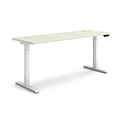 HON Coordinate Height Adjustable Desk Bundle 2-Stage, 70" x 22" x 27.75" to 47", Silver Mesh/Designer White (HONHAT2SMDW2270)