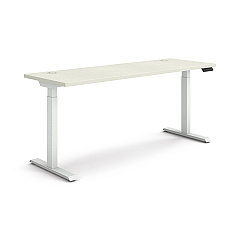 HON Coordinate Height Adjustable Desk Bundle 2-Stage, 70" x 22" x 27.75" to 47", Silver Mesh/Designer White (HONHAT2SMDW2270)