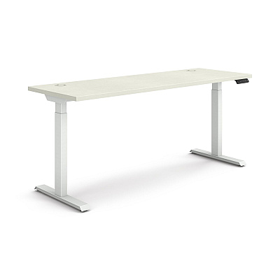HON Coordinate Height Adjustable Desk Bundle 2-Stage, 70" x 22" x 27.75" to 47", Silver Mesh/Designer White (HONHAT2SMDW2270)