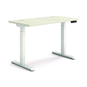 HON Coordinate Height Adjustable Desk Bundle 2-Stage, 46" x 22" x 27.75" to 47", Silver Mesh/Designer White (HONHAT2SMDW2246)