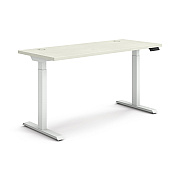 HON Coordinate Height Adjustable Desk Bundle 2-Stage, 58" x 22" x 27.75" to 47", Silver Mesh/Designer White (HONHAT2SMDW2258)