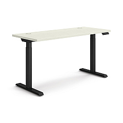 HON Coordinate Height Adjustable Desk Bundle 2-Stage, 58" x 22" x 27.75" to 47", Silver MeshBlack (HONHAT2SMBK2258)