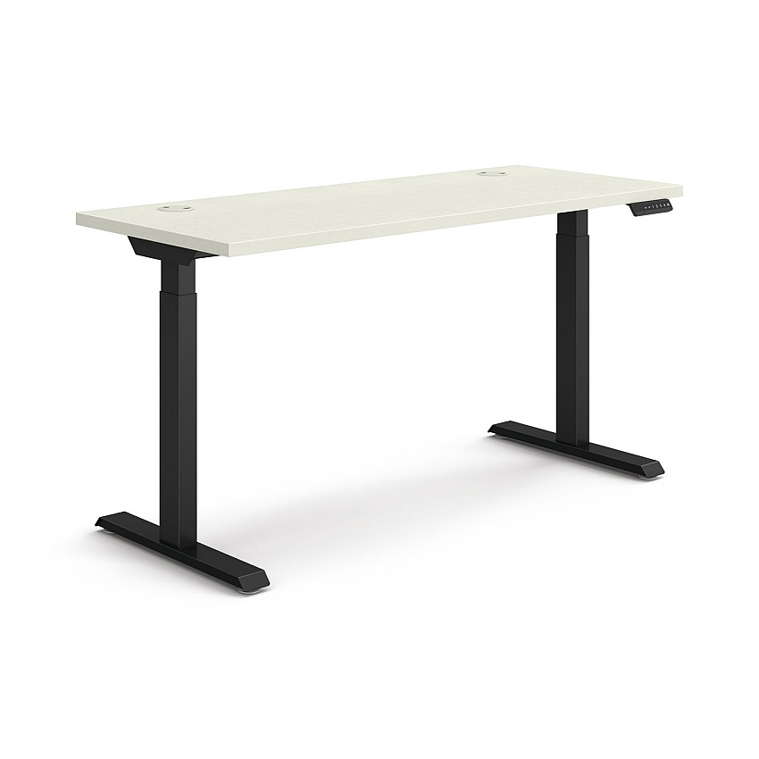HON Coordinate Height Adjustable Desk Bundle 2-Stage, 58" x 22" x 27.75" to 47", Silver MeshBlack (HONHAT2SMBK2258)