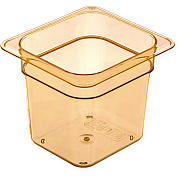 Carlisle StorPlus High Heat Food Pan, 2.5 qt, 6.38 x 6.75 x 6, Amber, Plastic (CFS3088513)