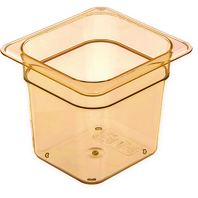 Carlisle StorPlus High Heat Food Pan, 2.5 qt, 6.38 x 6.75 x 6, Amber, Plastic (CFS3088513)
