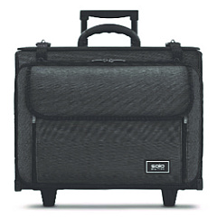 Solo Morgan Recycled Rolling Catalog Case, Fits Devices Up to 17.3", 18.13 x 7.13 x 13.5, Black/Gray (USLB151410)