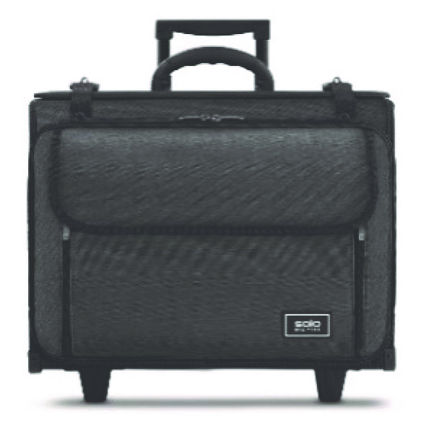 Solo Morgan Recycled Rolling Catalog Case, Fits Devices Up to 17.3", 18.13 x 7.13 x 13.5, Black/Gray (USLB151410)
