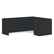 HON Mod L-Station Single Pedestal Desk Bundle, 60" x 72" x 29", Java Oak (HONL6072L1BBFJA)