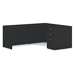 HON Mod L-Station Single Pedestal Desk Bundle, 60" x 72" x 29", Java Oak (HONL6072L1BBFJA)