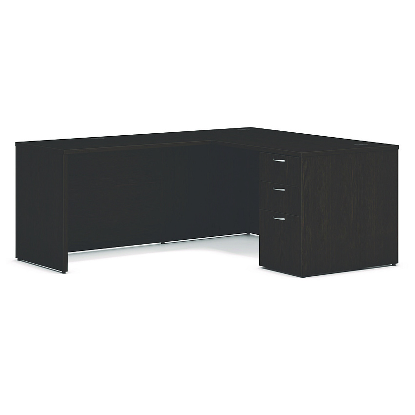 HON Mod L-Station Single Pedestal Desk Bundle, 60" x 72" x 29", Java Oak (HONL6072L1BBFJA)