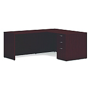 HON Mod L-Station Single Pedestal Desk Bundle, 60" x 72" x 29", Mahogany (HONMOD193)