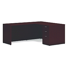 HON Mod L-Station Single Pedestal Desk Bundle, 60" x 72" x 29", Mahogany (HONMOD193)