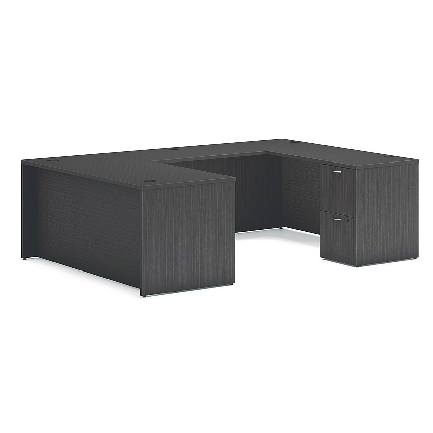 HON Mod U-Station Bundle, 66" x 96" x 29", Slate Teak (HONMOD077)