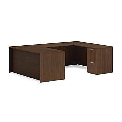 HON Mod U-Station Bundle, 66" x 96" x 29", Sepia Walnut (HONMOD079)