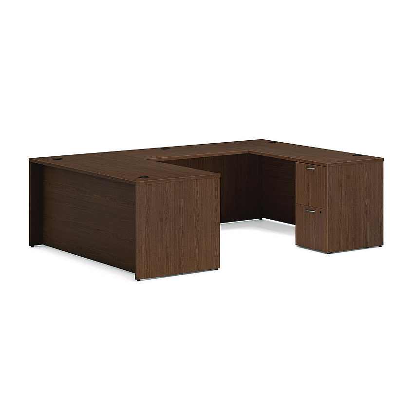 HON Mod U-Station Bundle, 66" x 96" x 29", Sepia Walnut (HONMOD079)