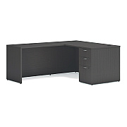 HON Mod L-Station Single Pedestal Desk Bundle, 60" x 72" x 29", Slate Teak (HONMOD192)