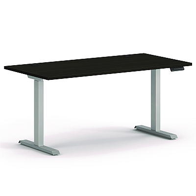 HON Mod Height Adjustable Desk Bundle, 60" x 30" x 27.5" to 46.75", Java Oak/Silver (HONMOD056)