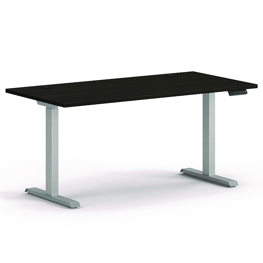 HON Mod Height Adjustable Desk Bundle, 60" x 30" x 27.5" to 46.75", Java Oak/Silver (HONMOD056)