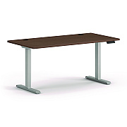 HON Mod Height Adjustable Desk Bundle, 60" x 30" x 27.5" to 47.75", Sepia Walnut/Silver (HONMOD053)