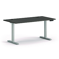 HON Mod Height Adjustable Desk Bundle, 60" x 30" x 27.5" to 46.75", Slate Teak/Silver (HONMOD052)