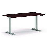 HON Mod Height Adjustable Desk Bundle, 60" x 30" x 27.5" to 47.75", Slate Teak/Silver (HONMOD051)