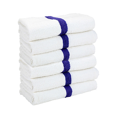 Power Gym Bath Towel 22x44 Blue Stripe, Pack Of 6 (PNP-PWR-2244-6BCS)