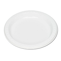Tablemate Plastic Dinnerware, Plates, 7" dia, White, 125/Pack (TBL7644WH)