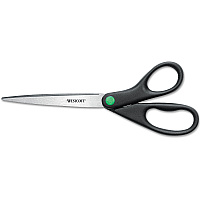 Westcott KleenEarth Scissors, 9" Long, 3.75" Cut Length, Straight Black Handle (ACM13138)