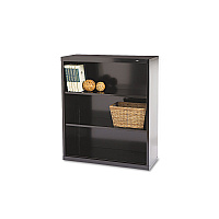 Tennsco Metal Bookcase, Three-Shelf, 34.5w x 13.5d x 40h, Black (TNNB42BK)