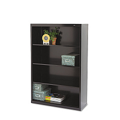 Tennsco Metal Bookcase, Four-Shelf, 34.5w x 13.5d x 52.5h, Black (TNNB53BK)