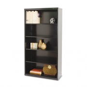 Tennsco Metal Bookcase, Five-Shelf, 34.5w x 13.5d x 66h, Black (B66BK)