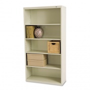 Tennsco Metal Bookcase, Five-Shelf, 34.5w x 13.5d x 66h, Putty (B66PY)