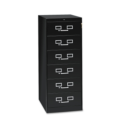 Six-Drawer Multimedia/Card File Cabinet, Putty, 21.25 Six-Drawer Multimedia/Card File Cabinet, Putty, 21.25