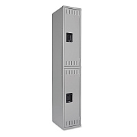 Tennsco Double Tier Locker, Single Stack, 12w x 18d x 72h, Medium Gray (TNNDTS121836AMG)