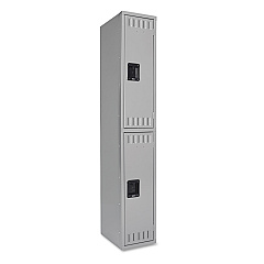 Tennsco Double Tier Locker, Single Stack, 12w x 18d x 72h, Medium Gray (TNNDTS121836AMG)