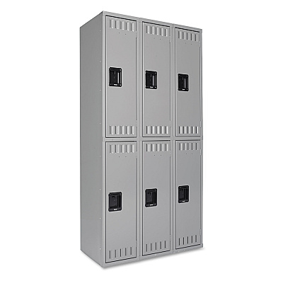 Tennsco Double Tier Locker, Triple Stack, 36w x 18d x 72h, Medium Gray (TNNDTS121836CMG)