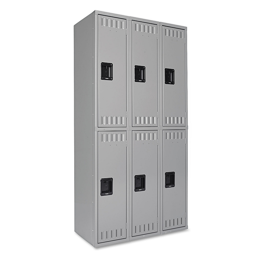 Tennsco Double Tier Locker, Triple Stack, 36w x 18d x 72h, Medium Gray (TNNDTS121836CMG)