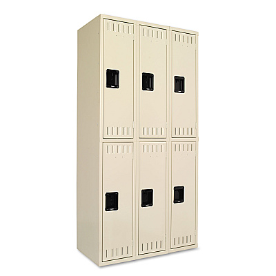 Tennsco Double Tier Locker, Triple Stack, 36w x 18d x 72h, Sand (TNNDTS121836CSD)