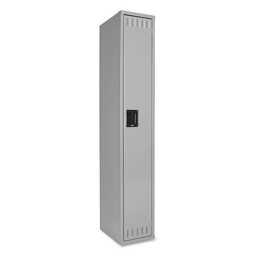 Tennsco Single-Tier Locker, One Locker with Hat Shelf and Coat Rod, 12w x 18d x 72h, Medium Gray (TNNSTS121872AMG)