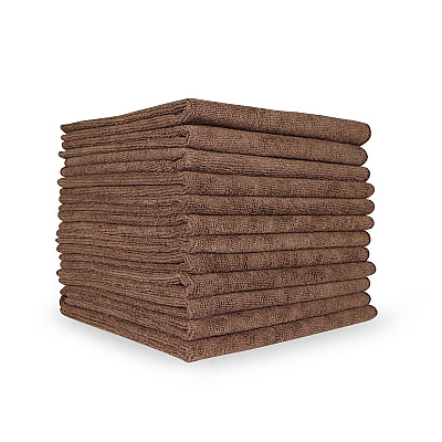 Smart Choice Microfiber Cloths 16x16 45gm Brown, Pack Of 12 (PNP915101BR)