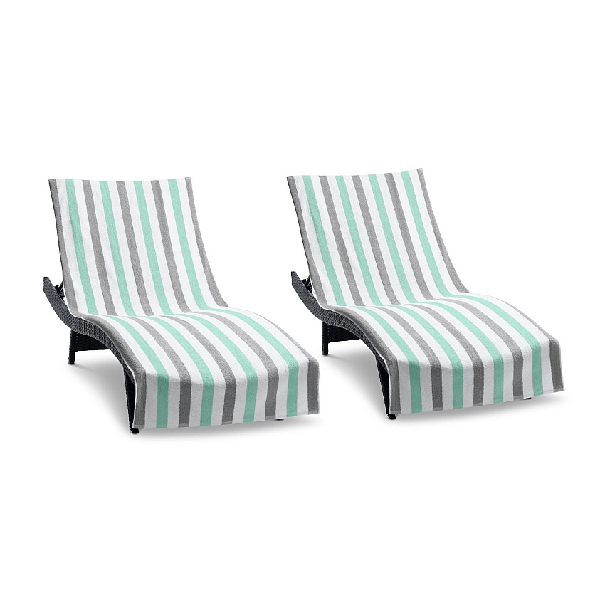 Cabo Cabana Chaise Cover 30x85 Grey/green, Case Of 12 (CC-CC-GY/GR-CS)