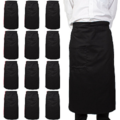 Mariposa Bistro Apron 33x30 Black, Pack Of 12 (PNP-BISTROAPR-BLK)