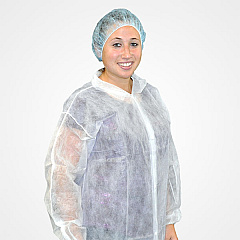 Safety Zone Polyproylene Lab Coat White Xl, Case Of 30 (M1714-XL-E/W)