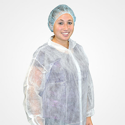 Safety Zone Polyproylene Lab Coat White Xl, Case Of 30 (M1714-XL-E/W)
