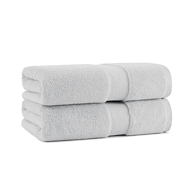 Aston & Arden Egyptian Cotton Bath Towel 30x54 Light Grey, Pack Of 2 (P-EGYP-3054-LGY)