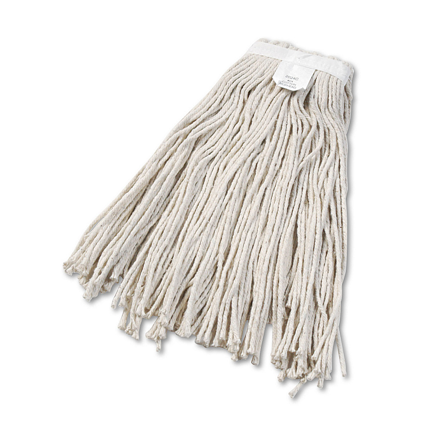 Boardwalk Cut-End Wet Mop Head, Cotton, No. 24, White (BWK2024CEA)